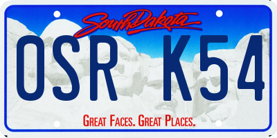 SD license plate 0SRK54