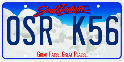 SD license plate 0SRK56
