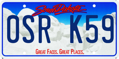 SD license plate 0SRK59