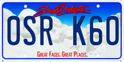 SD license plate 0SRK60