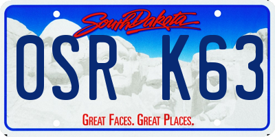 SD license plate 0SRK63