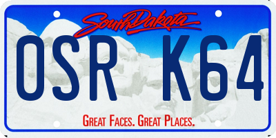 SD license plate 0SRK64