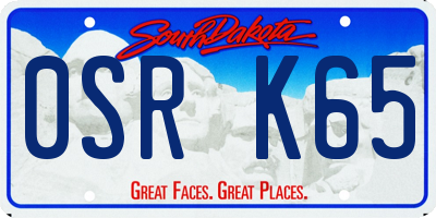 SD license plate 0SRK65