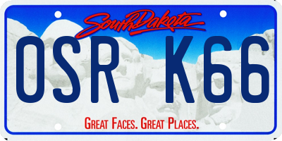 SD license plate 0SRK66