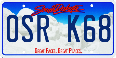 SD license plate 0SRK68