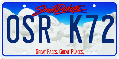 SD license plate 0SRK72