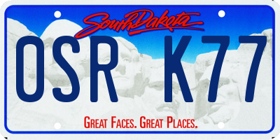 SD license plate 0SRK77