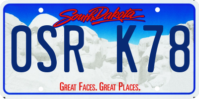 SD license plate 0SRK78