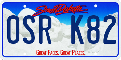SD license plate 0SRK82