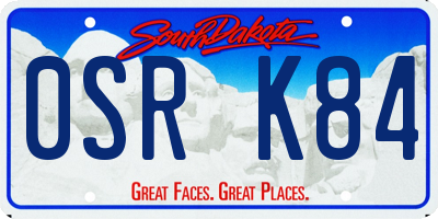 SD license plate 0SRK84
