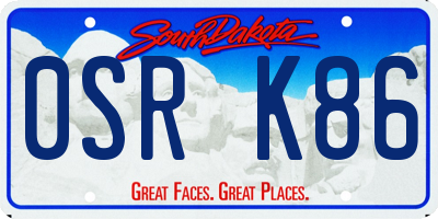 SD license plate 0SRK86