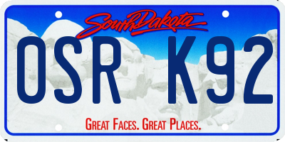 SD license plate 0SRK92