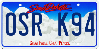 SD license plate 0SRK94