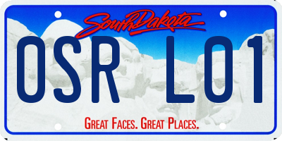 SD license plate 0SRL01