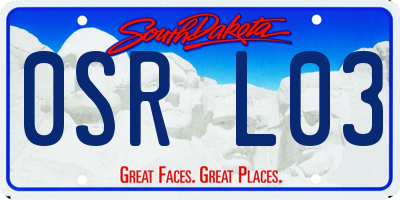 SD license plate 0SRL03