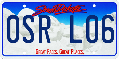 SD license plate 0SRL06