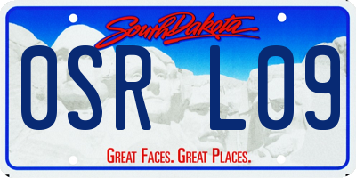 SD license plate 0SRL09