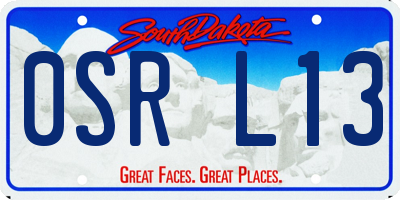 SD license plate 0SRL13