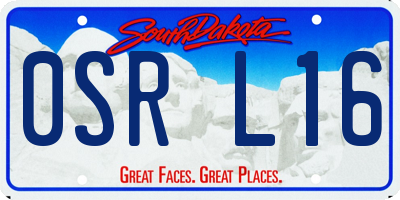SD license plate 0SRL16