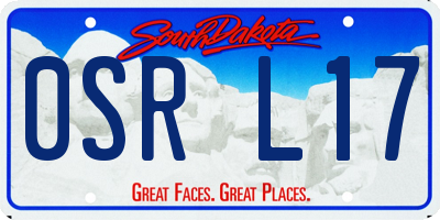 SD license plate 0SRL17
