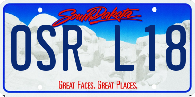 SD license plate 0SRL18