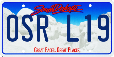 SD license plate 0SRL19