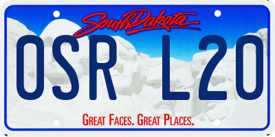 SD license plate 0SRL20