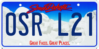 SD license plate 0SRL21