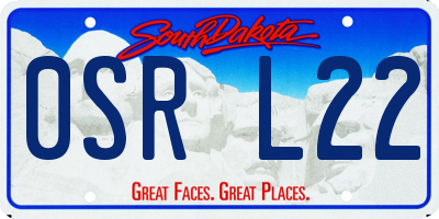 SD license plate 0SRL22