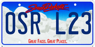 SD license plate 0SRL23