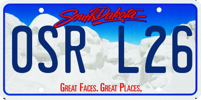 SD license plate 0SRL26