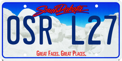 SD license plate 0SRL27