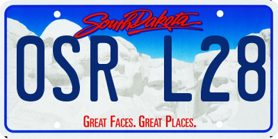 SD license plate 0SRL28