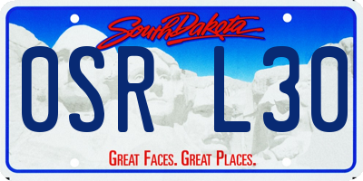 SD license plate 0SRL30