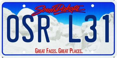 SD license plate 0SRL31