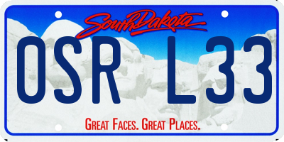 SD license plate 0SRL33