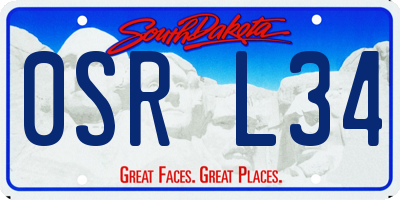 SD license plate 0SRL34