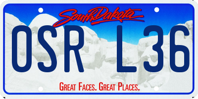 SD license plate 0SRL36