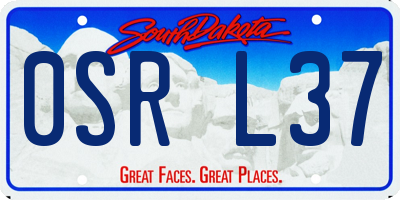 SD license plate 0SRL37