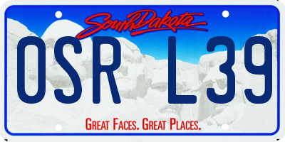 SD license plate 0SRL39