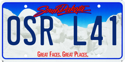 SD license plate 0SRL41