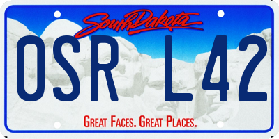 SD license plate 0SRL42