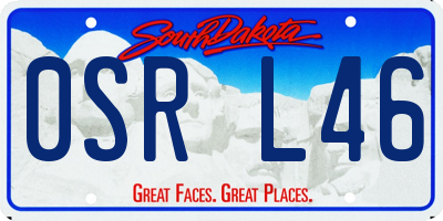 SD license plate 0SRL46