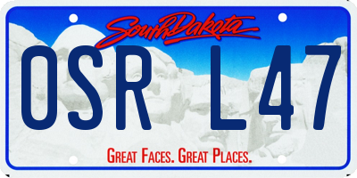 SD license plate 0SRL47