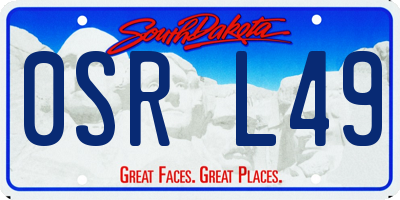 SD license plate 0SRL49