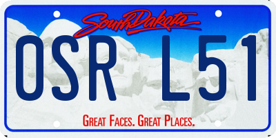 SD license plate 0SRL51