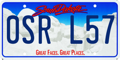 SD license plate 0SRL57