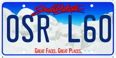 SD license plate 0SRL60