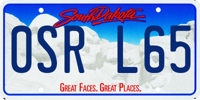 SD license plate 0SRL65