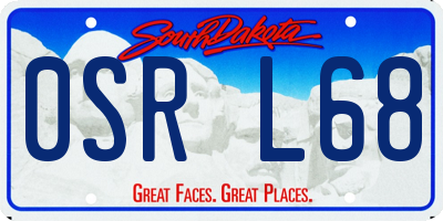 SD license plate 0SRL68